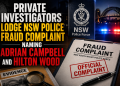 PRIVATE INVESTIGATORS LODGE NSW POLICE FRAUD COMPLAINT NAMING ADRIAN CAMPBELL AND HILTON WOOD PRIVATE INVESTIGATORS LODGE NSW POLICE FRAUD COMPLAINT NAMING ADRIAN CAMPBELL AND HILTON WOOD