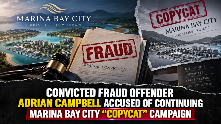 CONVICTED FRAUD OFFENDER ADRIAN CAMPBELL ACCUSED OF CONTINUING MARINA BAY CITY “COPYCAT” CAMPAIGN