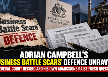 Adrian Campbell’s “Business Battle Scars” Defence Unravels as Federal Court Record and His Own Admissions Raise Fresh Questions