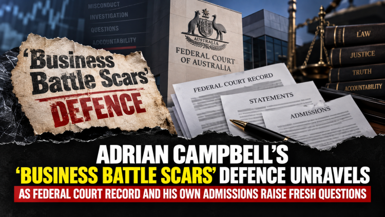 Adrian Campbell’s “Business Battle Scars” Defence Unravels as Federal Court Record and His Own Admissions Raise Fresh Questions